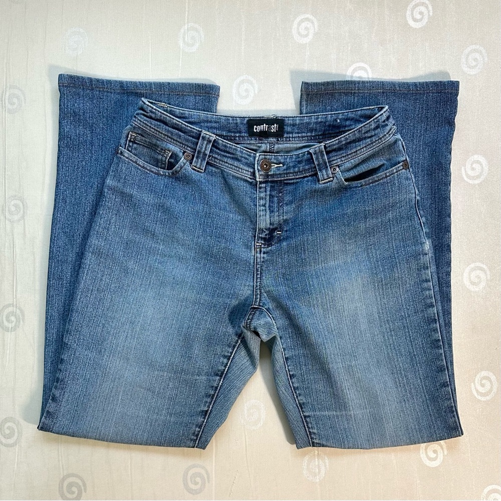 vintage medium wash low/mid rise bootcut straight jeans size 5